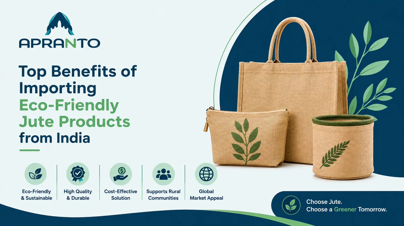 Eco-Friendly Jute Products Exported from India by Apranto Private Limited